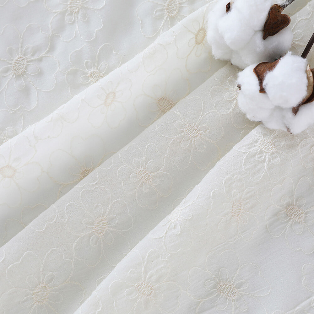 Embroidered Fabric All-Over Cotton Thread Polyester for Women's Wear W 6